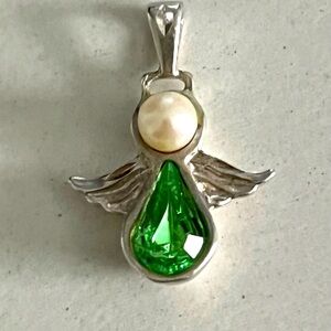Sterling August Birthstone Angel Charm